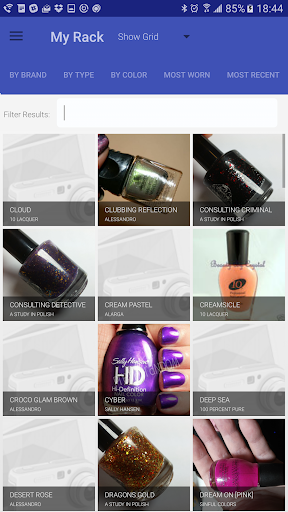 Android application Nail Polish Rack screenshort