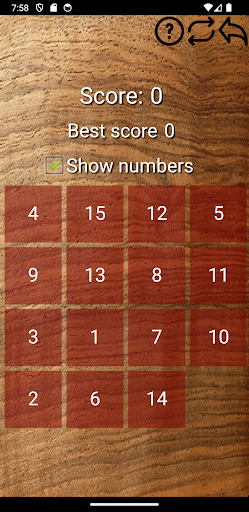 15 puzzle Screen 2