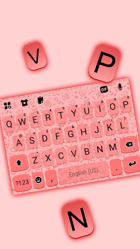 Pink Doodle SMS Keyboard Backg Screen 2