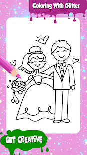 Wedding Glitter Coloring Pages & FireWorks