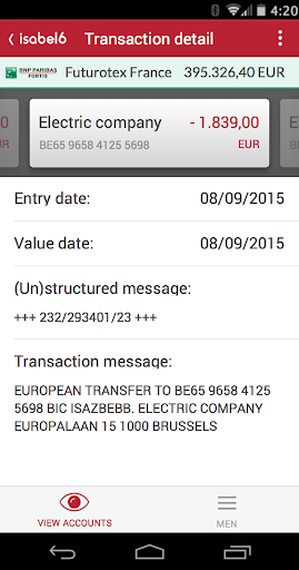 Isabel Multibanking Screen 3