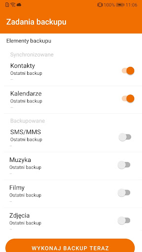 Backup danych Screen 3
