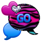 GO SMS - Pastel Zebra Hearts icon