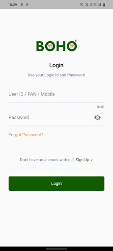 Android application BOHO FINSERV screenshort