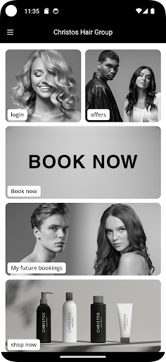 Android application Christos Hair Group screenshort