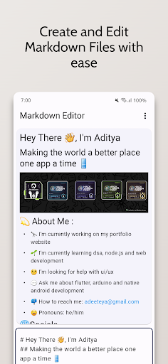 Android application Markdown Editor screenshort