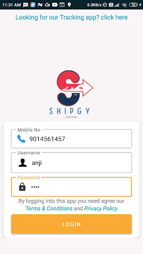 Android application Shipgy Delivery screenshort