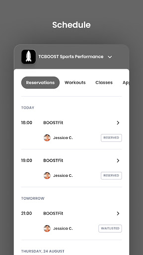 TCBOOST Sports Performance Screen 3