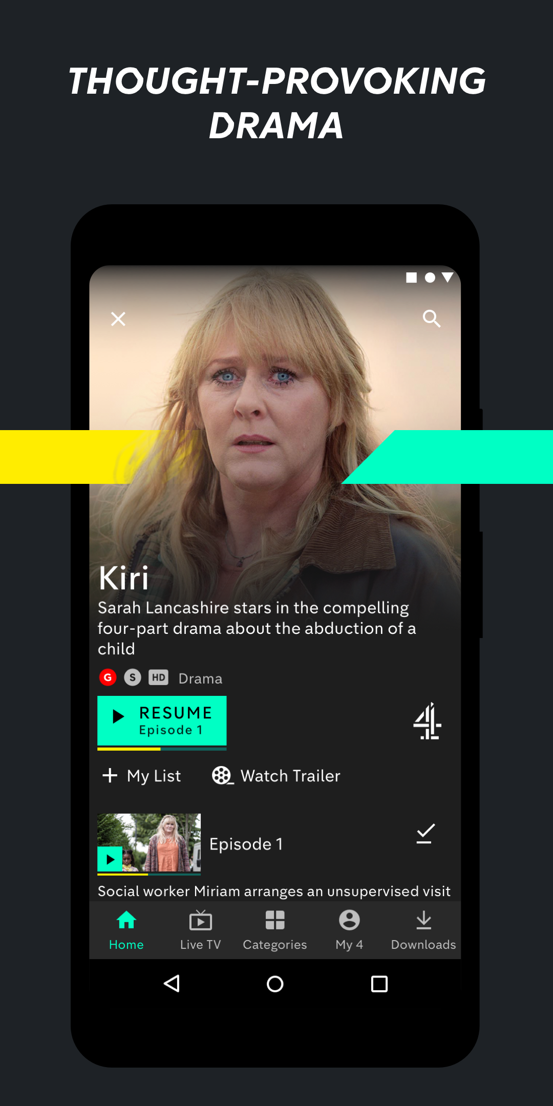 Android application All 4 – Watch Catch Up Episodes & Live UK TV Shows screenshort