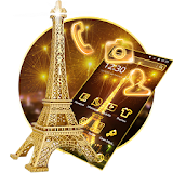 Golden Paris Eiffel Tower icon