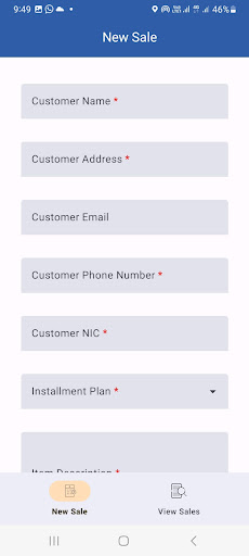 Sales Tracker Screen 2