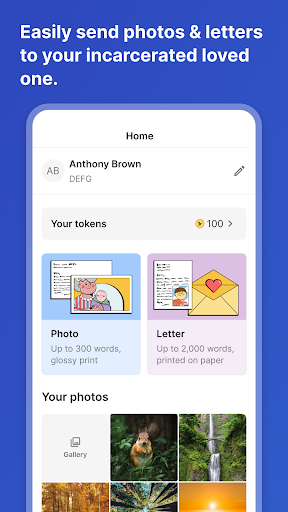 Android application Ameelio Mail: Photos to Prison screenshort