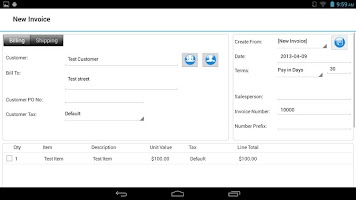 screenshot of Express Invoice Invoicing