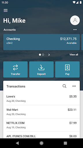 One Florida Mobile Banking Screen 2