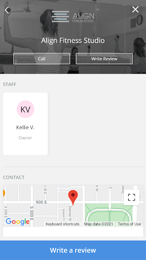 Android application Align Fitness Studio screenshort