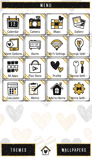 Gold & Black Hearts Theme Screen 2