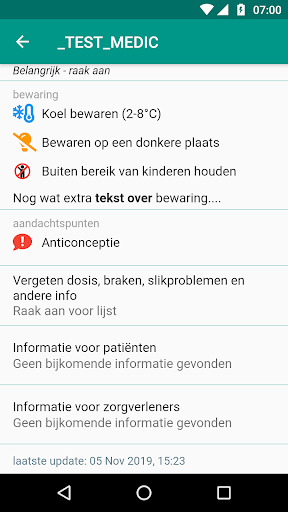 Android application oncot'app screenshort