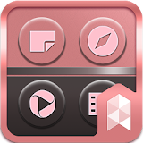 Pink and gray Launcher theme icon