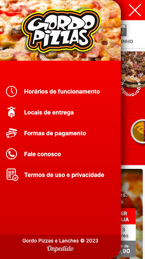 Android application Gordo Pizzas e Lanches screenshort