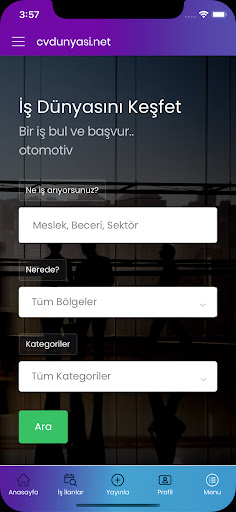 Android application cvdunyasi.net screenshort
