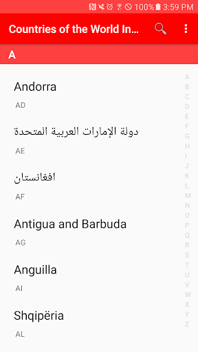 Android application Countries of the World Informa screenshort