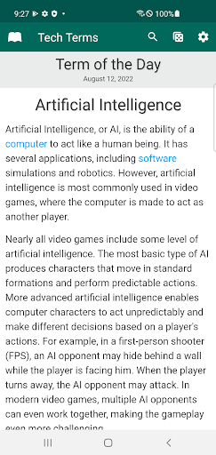 Android application Tech Terms screenshort