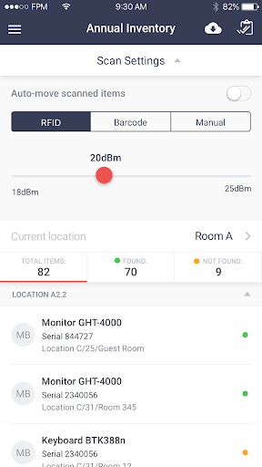 Android application ItemAware screenshort