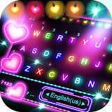 Neon Lights Love Keyboard Background icon