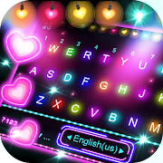 Neon Lights Love Keyboard Background