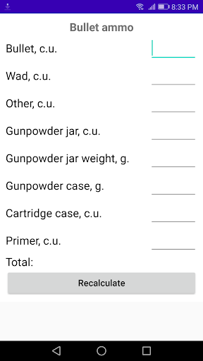 Ammo Cost Calculation Screen 3