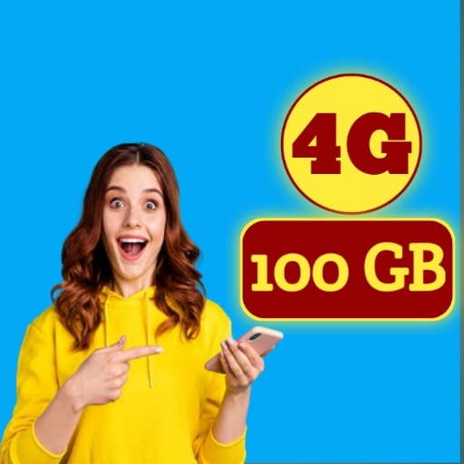 100 GB internet Data 4G 5G logo