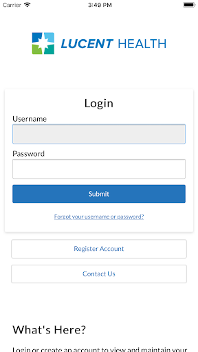 Android application Lucent Health Mobile screenshort