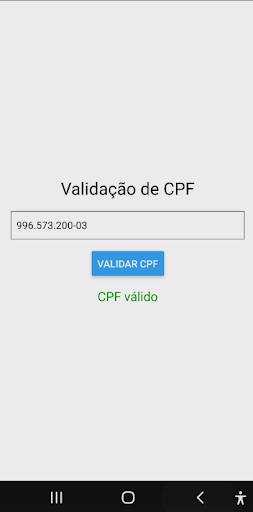 Validador de CPF Screen 2