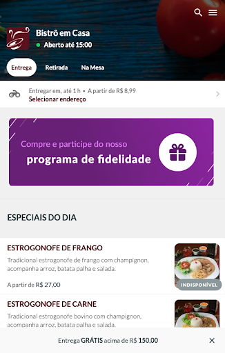 Android application Bistrô Em Casa screenshort