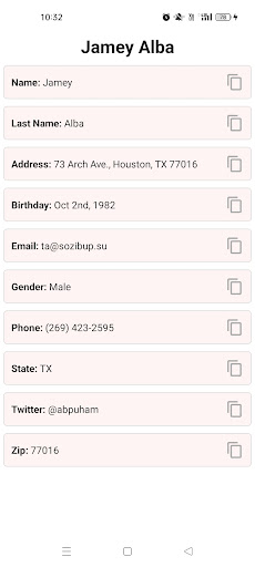 Random Profile Generator Screen 2