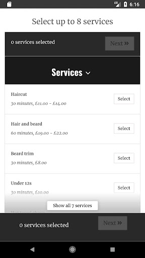 Android application The Barber Collective screenshort