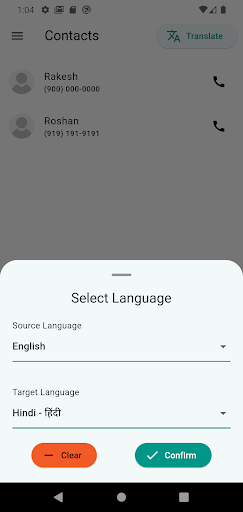 Contacts Translator Screen 3