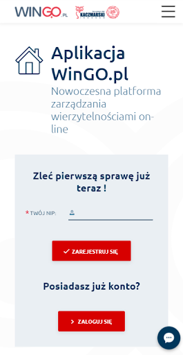 Android application WinGO.pl - windykacja screenshort