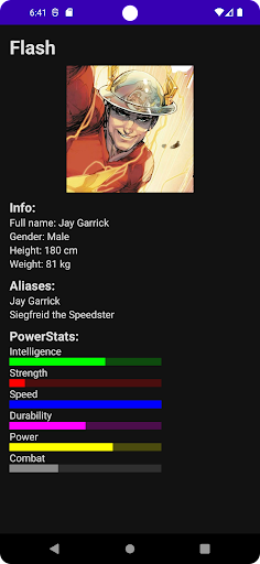 Heroes search MVVM Screen 2