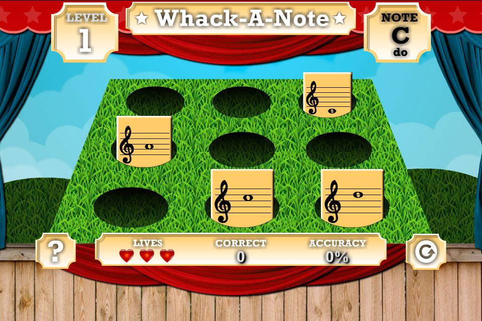 Android application Whack A Note (Read Music Note) screenshort