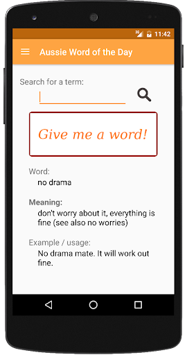 Aussie Word of the Day Screen 2