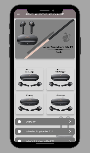 Android application Anker soundcore life p2 guide screenshort