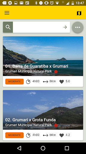 Android application Transcarioca Trail screenshort