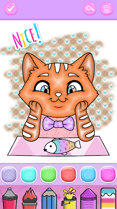 Cute Kitty Coloring Glitterのおすすめ画像4