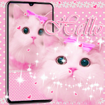 Cover Image of Download Cute Kitty theme Pink Bow Kitty 1.2.12 APK