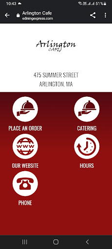 Android application Arlington Cafe screenshort