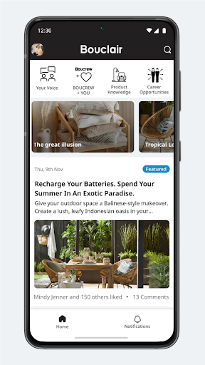 Android application Bouclair Zone screenshort