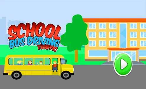 School Bus Driving Traffic