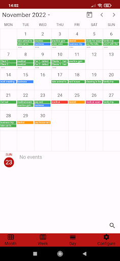 Android application Planning Calendar screenshort