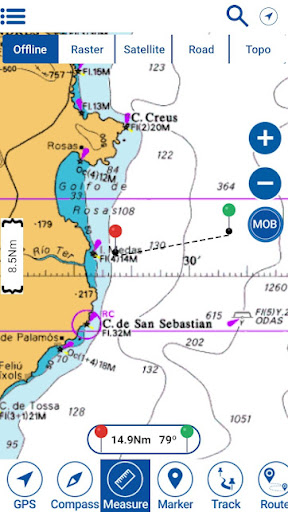 Android application Barcelona Offline GPS Charts screenshort